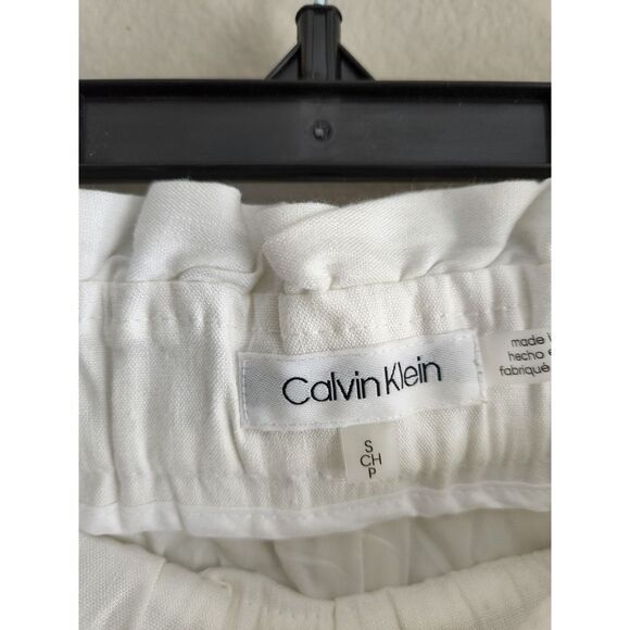 Calvin Klein LINEN BLEND‎ HIGH RISE PAPERBAG PANTS | Size S - Picture 5 of 6